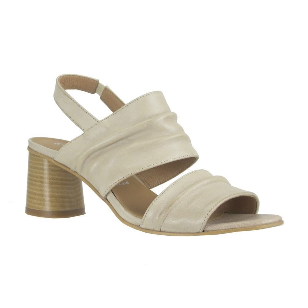 NEW RON WHITE Dyan Sandal Oyster Italian Buttery Napa Leather Sz 37 US 6.5 / 7